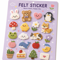 OEM Schattige Eten Fruit Dessert Vilt Stickers DIY Dagboek Telefoonhoesje Kinderfeest Decoratie Benodigdheden Zelfklevende Wol Stof Decals