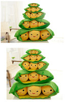 Coussin en peluche amusant en forme de coque de pois pour enfants