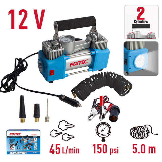 FIXTEC Portable Digital Tire Tyre Inflators 12V Wireless Car Air Pump Compressor for Car