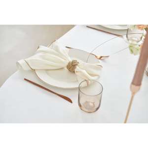 แหวนรัดผ้าเช็ดปากสแตนเลสสตีลทำมือ สไตล์โมเดิร์นคลาสสิก ชุด 4 6 8 10 12 18 ชิ้น สีทอง ซักเครื่องได้ ทนทาน เป็นมิตรกับสิ่งแวดล้อม - Product Image 1