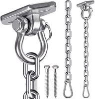 Support de balançoire robuste en acier inoxydable 304 avec chaîne et vis de fixation 360 °   Base pivotante en diamant pour chaise hamac et balançoire de yoga