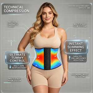 Ceinture de maintien de la taille en latex pour femme, gaine amincissante et sculptante pour le ventre, avec baleines en acier, style colombien, respirante - Product Image 2