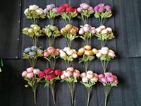 J-05131 Vente en gros de bouquets de fleurs artificielles en soie de style européen simulé, couleur printemps, pour la décoration de la maison, les mariages et les fêtes