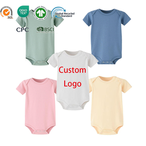 CPC CE-Zertifizierter Anpassbarer 0-24M Sommer Dreieck-Strampler Einfarbiger Kurzarm Gestrickter Baumwoll-Babybody - Product Image 3