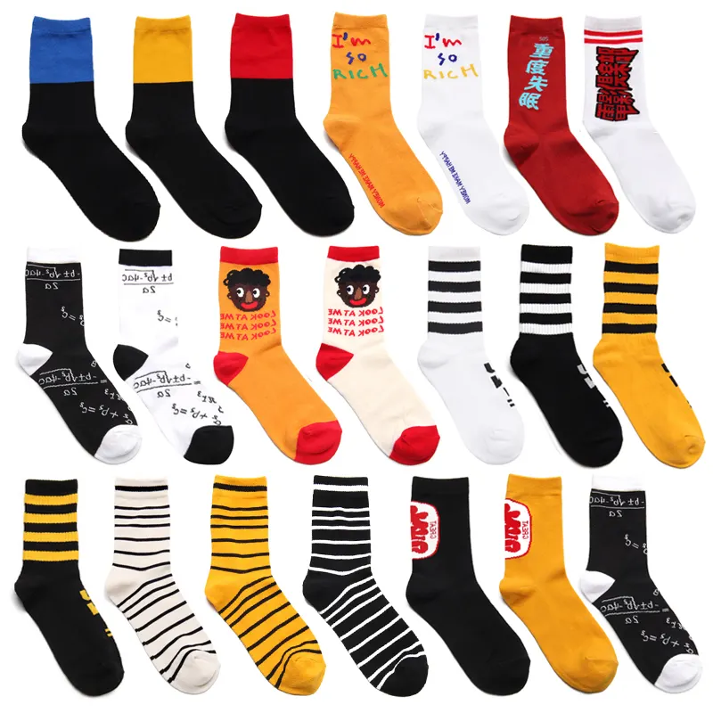 High Quality Custom Men Women cotton stripe socks best selling socks jacquard socks