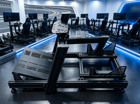 Cockpit de simulateur de course inclinable en profilé aluminium 4080, compatible avec les volants et pédales Moza Fanatec