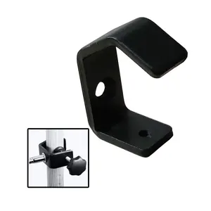 High Quality Black Metal Adjustable Pole Fixing Clamp With Wing Knob Screw