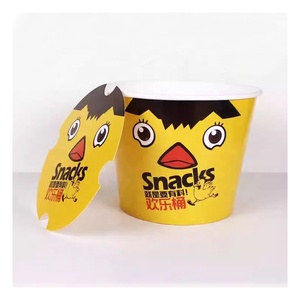 Cubo de papel desechable de pared simple de 130 oz para pollo frito y pollos asados, con impresión personalizada - Product Image 2