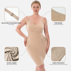 2023 <span class=keywords><strong>grande</strong></span> <span class=keywords><strong>taille</strong></span> sans couture vêtements porter moulante femmes <span class=keywords><strong>Corset</strong></span> Slip construit Spaghetti Shaper robe ventre contrôle Shapewear robes - Product Image 2