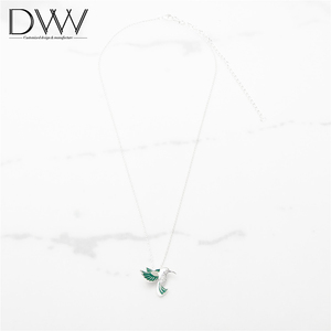 Benutzer definierte Halskette Emaille Halsreif Halskette <span class=keywords><strong>Bide</strong></span> Frauen Kette Sterling Silber Anhänger Halskette Minimalisti scher Schmuck - Product Image 4