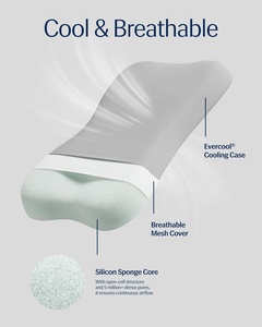 Riposo seminfool cuscino di raffreddamento <span class=keywords><strong>grigio</strong></span> chiaro per tutta la notte regolazione della temperatura supporto ergonomico cuscino letto istantaneo - Product Image 5
