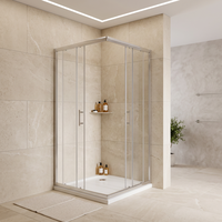 Porte de douche en verre trempé 8 mm avec revêtement anti-calcaire et cadre chromé, entretien facile, modèle européen