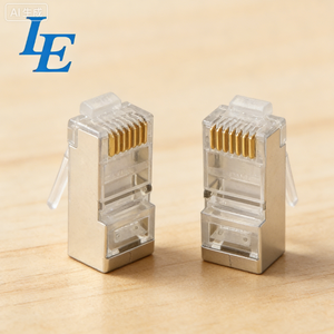 Conector RJ45 Cat6 8P8C UTP Sin Blindaje para Cable LAN con Tres Pines para Aplicaciones de Alimentación, Carcasa de ABS, Contactos de Bronce Fosforado - Product Image 1