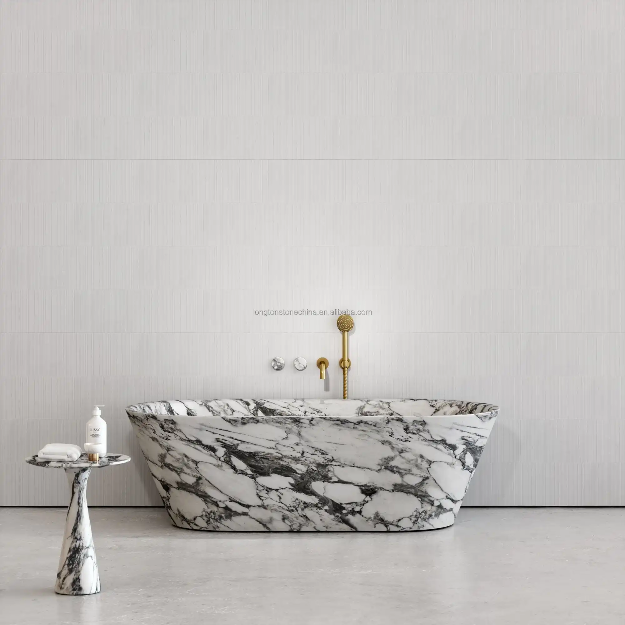 Luxus-Badewanne aus Arabescato Corchia Marmor Naturstein-Badezimmerdekor Badewannen für Badezimmer weiße Badewanne