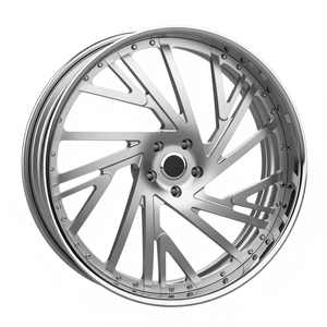 Cerchi in Lega di Alluminio Forgiato Cromato Personalizzati a 2 Pezzi 24/26/28/30" - Nuovo Stile 20mm ET 10-45mm per Chevy - Product Image 2