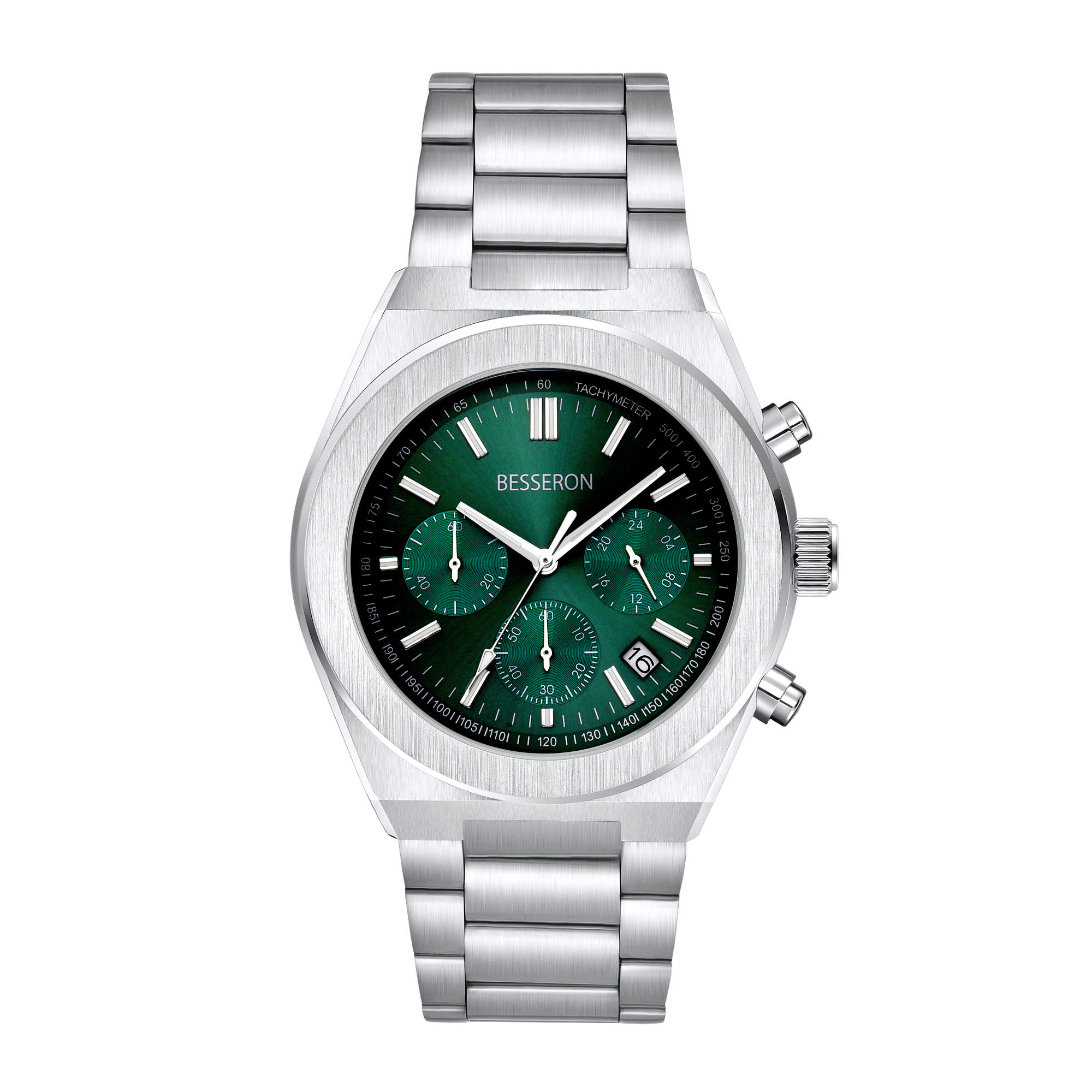 steel case band green men watch
