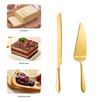 Ensemble couteau et spatule à gâteau en acier inoxydable, manche long, coupe-dessert, spatule à pizza, couteau à pain pour mariage, anniversaire, pâtisserie