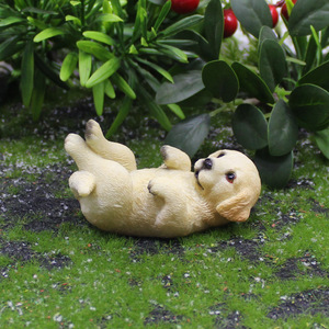 Figurine miniature de <span class=keywords><strong>Golden</strong></span> <span class=keywords><strong>Retriever</strong></span> mignon simulé, modèle animal pour paysage miniature, artisanat en résine écologique, cadeau de bureau - Product Image 3