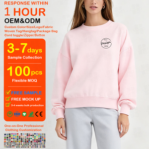 Sudadera con capucha extragrande para mujer, de algodón y poliéster grueso, lisa, con impresión personalizada del logotipo. - Product Image 1