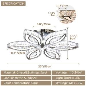 Luce moderna Led da incasso plafoniera per ufficio negozio K9 lampadario di cristallo luci a soffitto bianco freddo - Product Image 3