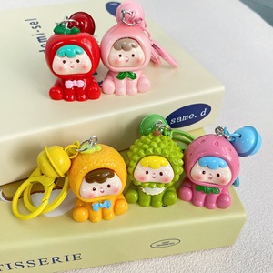 Llavero con Forma de Fruta Tridimensional, Colgante de Corazón para Niña, Accesorio Estudiantil, Regalo para Mejor Amiga, Adorno Colgante - Product Image 1