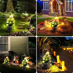 Maceta de Hierro con Luz LED <span class=keywords><strong>Solar</strong></span>, Abertura Automática para Plantar Flores, Decoración para Jardín y Patio - Product Image 6