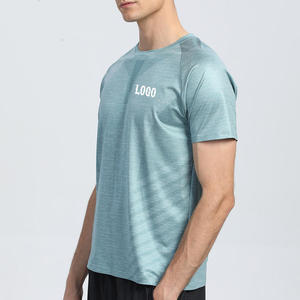 T-shirts de sport pour hommes, personnalisés par le fabricant, à séchage rapide, respirants, sans coutures, à manches raglan, coupe ajustée, pour la course à pied, la musculation et les entraînements - Product Image 2