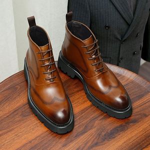 Luxury New Italian Style Handcrafted Genuine Leather Men's Oxford Shoes Autumn Business Formal Waterproof Breathable - Product Image 1