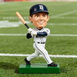 Custom Baseball Player <b>Bobblehead</b> Doll Ivory White Synthetic Resin Collectible Souvenir Desktop Decoration - Product Image 1
