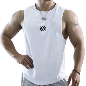 Camisetas sin mangas de algodón de talla grande para hombre, Material de malla de entrenamiento sin mangas, secado rápido, atlético, para correr, gimnasio, Playa muscular - Product Image 3