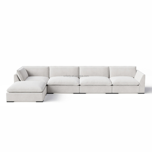 Juego de sofá modular de <span class=keywords><strong>pana</strong></span> de terciopelo de cuero personalizado privado FERLY, muebles de sala de estar - Product Image 6