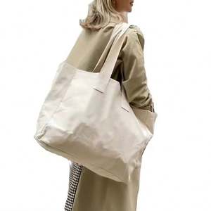 Logo personnalisé sac fourre-tout surdimensionné poignée épaisse coton toile fourre-tout sac à bandoulière sacs à provisions en gros - Product Image 1