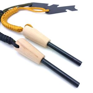 Equipo de supervivencia Mango de madera Ferro Rod Bushcraft Camping <span class=keywords><strong>Cuerda</strong></span> trenzada Arrancador de fuego para senderismo <span class=keywords><strong>Escalada</strong></span> - Product Image 4