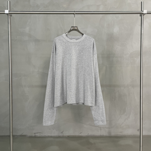 T-shirt surdimensionné à manches longues 100 % coton personnalisé, avec impression et broderie sur mesure en petites séries pour hommes. - Product Image 1
