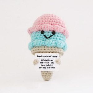Handmade Small Gifts Emotional Support <b>Desk</b> Accessories-Positive Crochet Home Decor Cake Crochet Doll Christmas Figurines <b>Toys</b> - Product Image 3