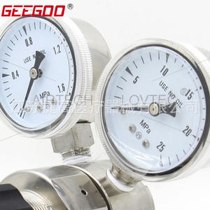 Regulador de Alta Presión de Acero Inoxidable de Doble Manómetro Suministrado por el Fabricante, Válvula Reductora de Presión de Nitrógeno y Amoníaco de Dos Etapas - Product Image 1