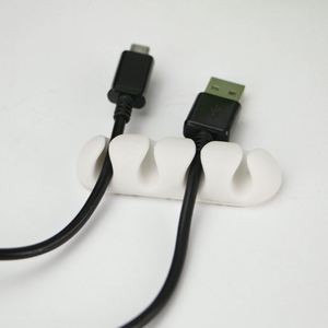 4-Hole Self-Adhesive Cable Organizer <b>Clip</b> Desktop Wire Management Holder for USB Data Cable Headphone Cord - Product Image 3