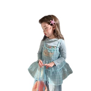 Girls Round Set Layered Mesh Suspender Dress With Base Layer And Jeans Breathable Mid Waist For Spring Summer - Product Image 5
