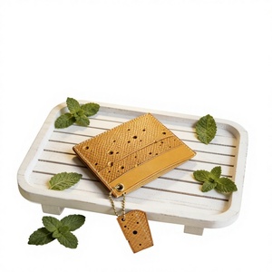 Cute Cheese Inspired High Quality Genuine Leather Open Closure Minimalist Slim Card Holder & Organizer - Product Image 1