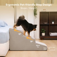 Rampe pliable de luxe pour chien, mini-escalier léger pour animaux de compagnie, marches modernes en polaire pour animaux de compagnie pour l'ice et la neige, idéal pour les lits et canapés hauts