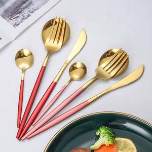 Ensemble de Cuillères et Baguettes Plaqué Or pour Mariage Camping CLASSIQUE Carré en Acier Inoxydable Cuisine de Camping - Product Image 5