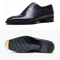 Chaussures Oxford de luxe faites à la main pour hommes, style Blake, en cuir de veau, pour affaires, cérémonies, soirées et banquets