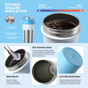 健身房热定制标志双壁不锈钢真空摇壶水瓶24盎司保温杯，用于带携带环的蛋白质混合物 - Product Image 5