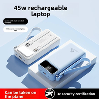 Nouvelle batterie externe portable à charge rapide bidirectionnelle Type-C avec logo personnalisé, charge rapide 22,5 W, 10000 mAh, 4 câbles intégrés