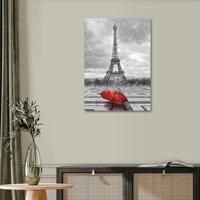 Charmante peinture à l'huile sur toile moderne de Paris avec l'image de l'ombrelle rouge, impression numérique, 40x50cm, originale, best-seller
