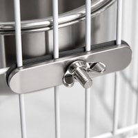 Ensemble de bols à nourriture pour perroquets en acier inoxydable, 6 tailles, abreuvoir pour cage à oiseaux avec support de fixation et écrou à oreilles