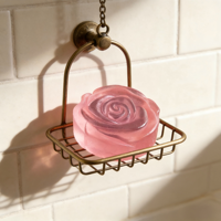 Savon Transparent à la Rose Fait Main Naturel, Savon à l'Huile Essentielle Éclaircissant pour la Beauté, Revitalise l'Éclat de Votre Peau