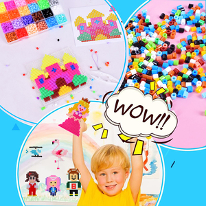 Wholesale Non-Toxic DIY 5mm Iron Fuse Colorful Hot Melt <b>Beads</b> <b>Set</b> Plastic Educational Stitching Puzzle Toys for Kids - Product Image 4