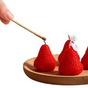 Strawberry <b>candle</b> simulation fruit scented <b>candle</b> mini <b>set</b> modeling net celebrity photo props birthday gift new - Product Image 1