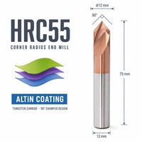 Fraise à chanfreiner HANDERK OEM en carbure monobloc HRC55, 60, 90, 120 degrés, pour outil de coupe CNC
